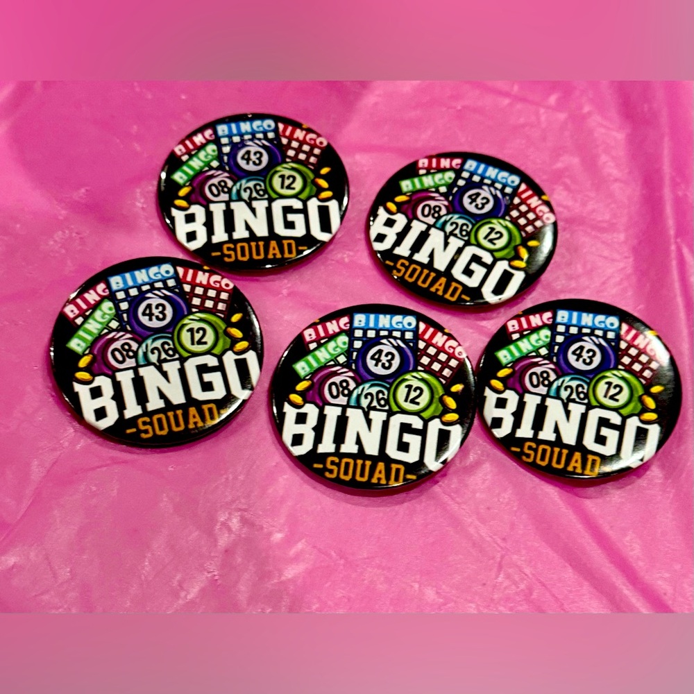 Handmade Bingo Squad Pins